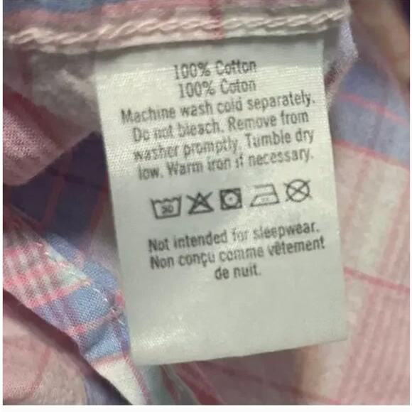 Janie and Jack Bubblegum Madras Plaid Button Down Shirt Size 4 - Picture 9 of 11